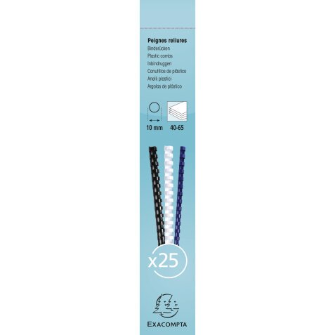 Boite 25 reliures spirales plastique 10mm