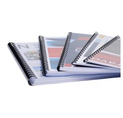 Doos van 25 plastic spiraal inbindruggen 12 mm - A4 - Zwart