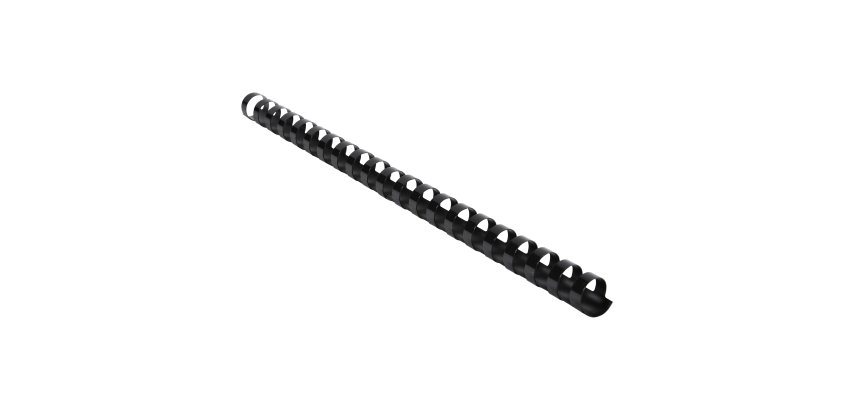 Baguette reliure anneaux plastique 16 mm Exacompta  noir - Boîte de 25
