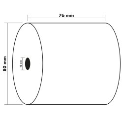 Spools Exacompta 7680120V - Width 76 mm x Length 55 m, Ø 80 mm - 1 ply - pack of 10