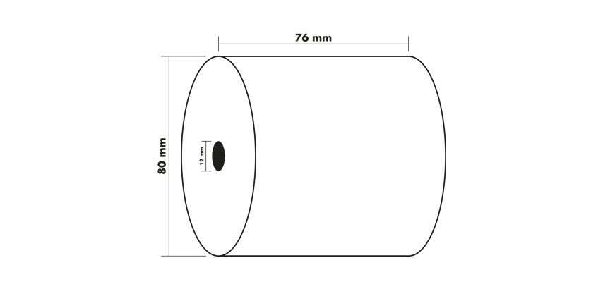 Spools Exacompta 7680120V - Width 76 mm x Length 55 m, Ø 80 mm - 1 ply - pack of 10