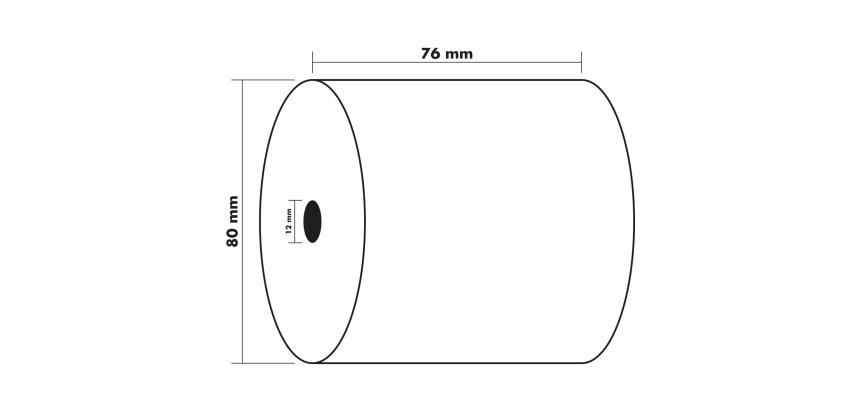 Bobines caisses Exacompta 7680120V - l 76 mm x L 55 m, Ø 80 mm - 1 pli(s) - Paquet de 10