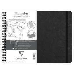 My.Notes Age Bag cahier reliure intégrale à marges détachables B5 paysage 120 pages détachables DOT + cadre en-tête - Tabac