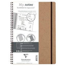 My.Notes Age Bag cahier reliure intégrale à marges détachables A4 120 pages détachables DOT + cadre en-tête - Tabac