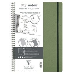 My.Notes Age Bag cahier reliure intégrale à marges détachables A4 120 pages détachables DOT + cadre en-tête - Vert