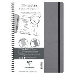 My.Notes Age Bag cahier reliure intégrale à marges détachables A4 120 pages détachables DOT + cadre en-tête - Gris