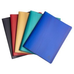 Sichtmappe Recycling-PP flexibel, 100 Hüllen, Opak - Farben sortiert