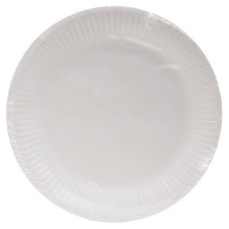 50 Assiettes en carton rondes, 23 cm - Blanc