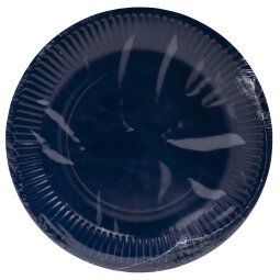 20 Assiettes en carton rondes, 23 cm - Bleu marine