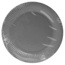 20 Assiettes en carton rondes, 23 cm - Gris