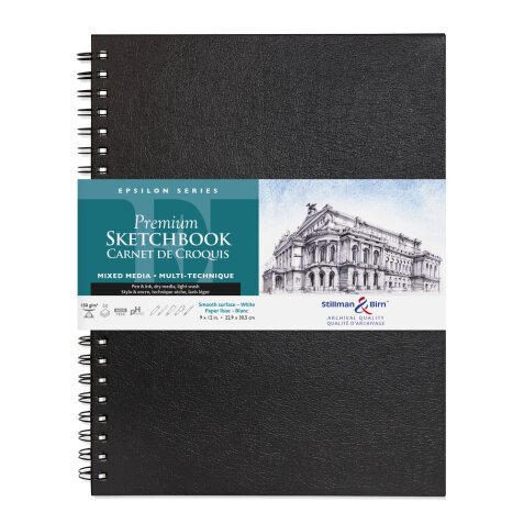 Epsilon Series carnet spiralé 50F 22,9x30,5cm 150g - Blanc