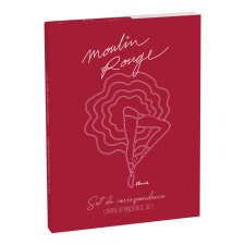 Moulin Rouge, Set de correspondance 12x16,5 cm contenant 8 cartes simples 11x15,5 cm assorties et 8 enveloppes Pollen C6 blanc naturel