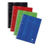 Cahier reliure intégrale A4+ 240 pages détachables perforé 4 trous petits carreaux + marge et cadre en-tête 4 couleurs de papier Couleur aléatoire - Assortis