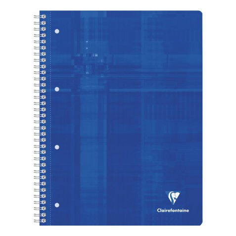 Cahier reliure intégrale A4+ 160 pages détachables perforé 4 trous petits carreaux Bleu - Bleu