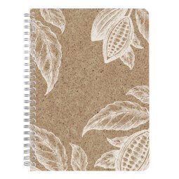 Cocoa motif, Carnet reliure intégrale A5 - 14,8 x 21 cm, 148 pages, Ligné, ass. - Cacao