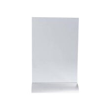 Porte-visuel vertical pied aluminium A4 - Cristal