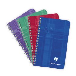 "clairefontaine wirebound small notebook lined, 75x120" - assortment