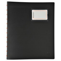 Exacompta Exactive Refillable Display Book, A4, 20 pockets - Black