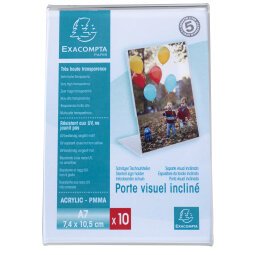 Pack 10 label holders 105x74 A7 portrait - Crystal