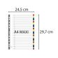 Intercalaires imprimés numériques PP couleurs 12/100e - 31 positions - A4+ - Assorties vives