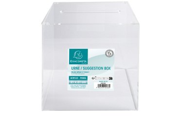 Urna con tapa + cierre fácil - 21 x 21 x 21 cm - 210x210x210 mm - Cristal