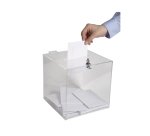 Urne, en acrylique, fermable à clé, transparent