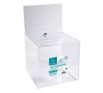 Urne transparente 21 X 21 cm avec porte-visuel et serrure