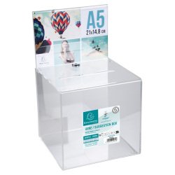 Urne transparente 21 X 21 cm avec porte-visuel et serrure