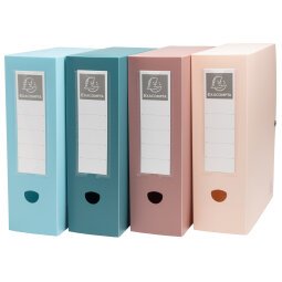 Archivbox mit Druckknopf, Rückenbreite 100mm, Recycling-PP, Skandi - Farben sortiert