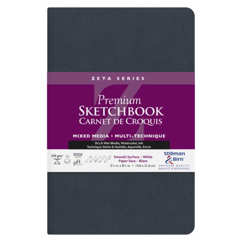 Zeta Series carnet souple 26F 21,6x14cm 270g - Blanc