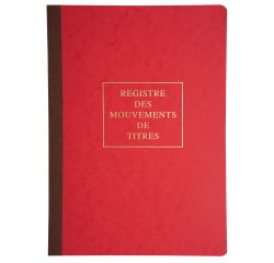 Registre piqûre des mouvements de titres Exacompta - 29,7 X 21 cm - 40 pages
