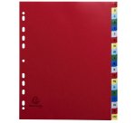 Intercalaire A4+ polypropylène coloré Exacompta 20 onglets alphabétiques multicolores - 1 jeu
