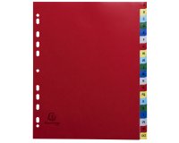 Tabbladen met bedrukte tabs in gekleurde PP - 20 tabs - A tot Z - A4 maxi - Geassorteerde felle kleuren