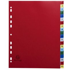 Coloured polypropylene A4+ index Exacompta with 20 multicoloured alphabetical tabs - 1 set