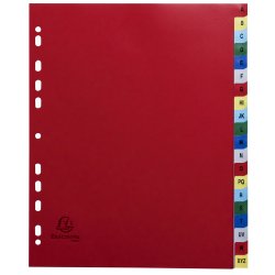 Intercalaire A4+ polypropylène coloré Exacompta 20 onglets numériques multicolores - 1 jeu