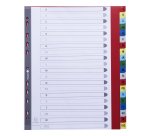 Intercalaire A4+ polypropylène coloré Exacompta 20 onglets alphabétiques multicolores - 1 jeu