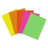 PAPIER AFFICHE FLUO, Paquet de 100 feuilles 90g/m² au format 21x29,7cm - Assortiment