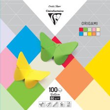 ORIGAMI, Pochette de 100 feuilles 80g/m² au format 12x12cm - Assortiment mixte