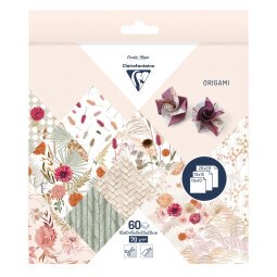 ORIGAMI, Pochette de 60 feuilles 70g/m2 3 formats - Fleurs séchées - Multicolore