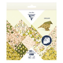 ORIGAMI, Pochette de 60 feuilles 70g/m2 3 formats - Printemps - Multicolore