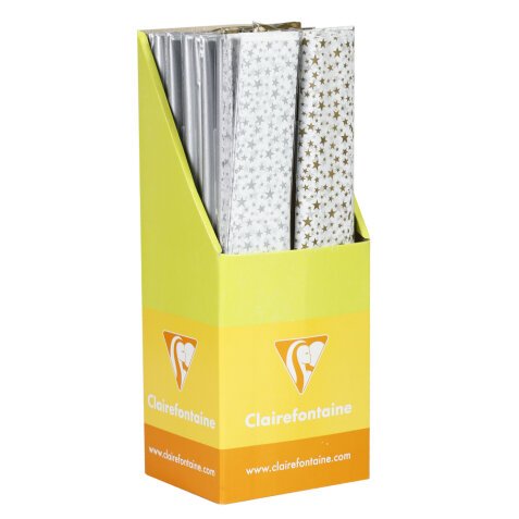 PAPIER DE SOIE, 40 sachets de 8 feuilles 18g/m2 au format 50x75cm (en présentoir) - Assortiment Noël - Assortiment