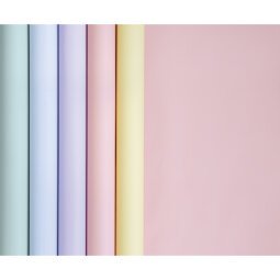 Papier affiche 90g, 5x0,35m en carton prés. de 20 rlx ass. Pastel - Assortiment pastel