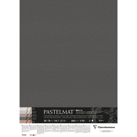 Pastelmat paquet 5F 50x70cm 360g assorti 5 couleurs