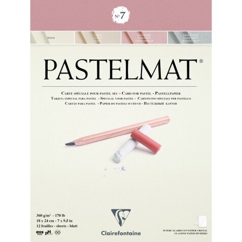 Pastelmat bloc collé 12F 18x24cm 360g