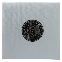 Exacompta - Cod. 96000E - 1 Raccoglitore numismatica + 5 Buste trasparente con 43 scomparti + 5 Intercalari - 24,5x25cm - Grigio met alizzato