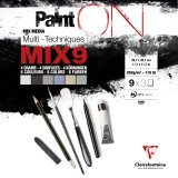 PaintON Mix 9 bloc collé 27F 29,7x29,7cm 250g assorti 9x3F