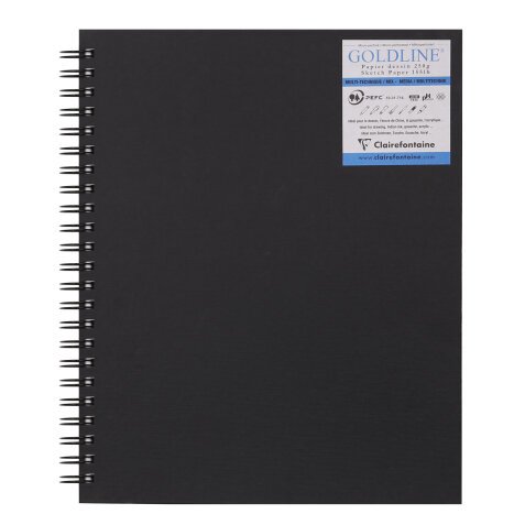 Goldline carnet spiralé 40F 22,9x30,5cm 250g - Noir