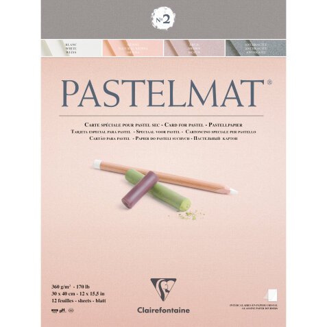 Pastelmat bloc collé 12F 30x40cm 360g