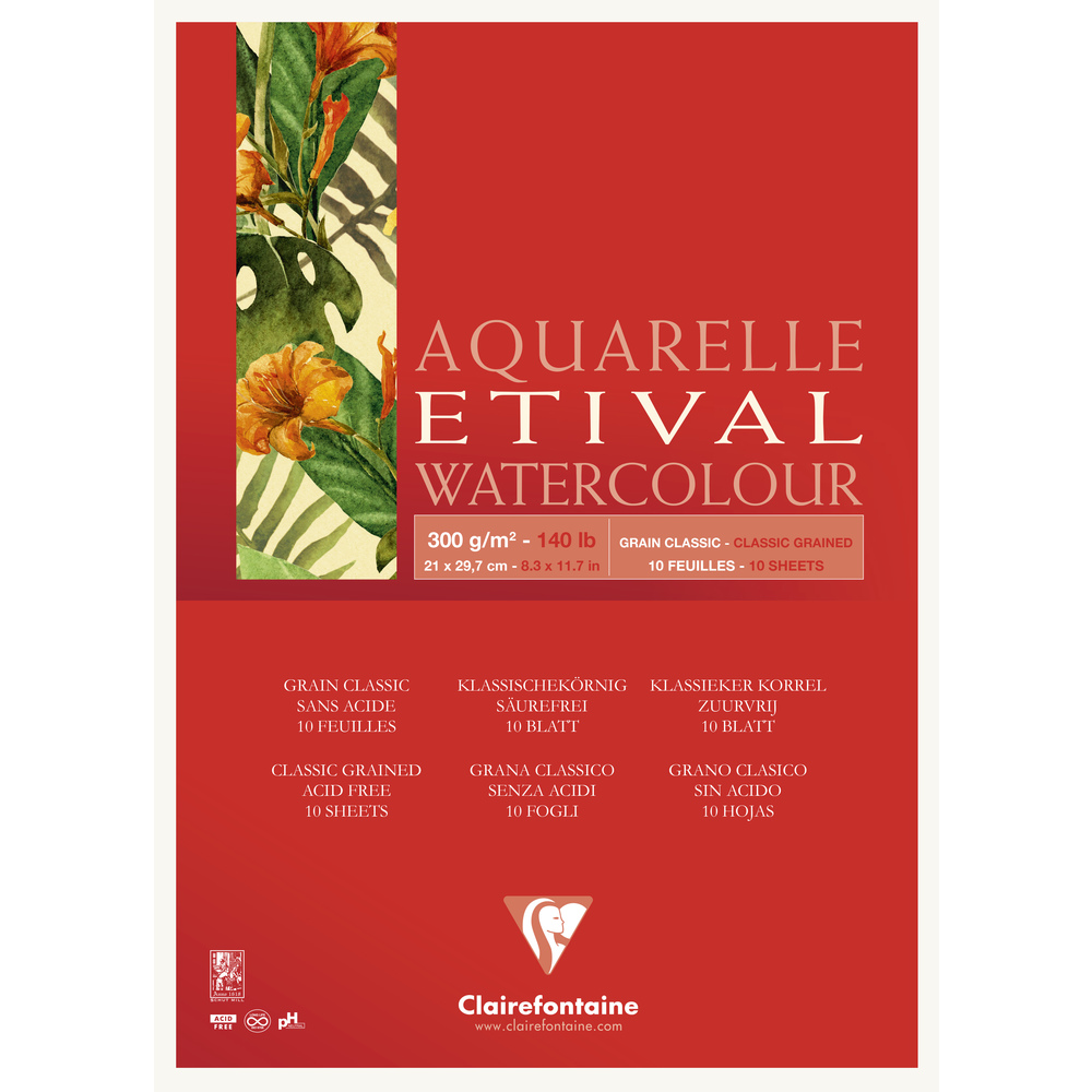 Etival Color bloc collé 20F A4 160g. - Clairefontaine