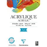 Acrylique bloc collé 1 côté 10F A4 360g